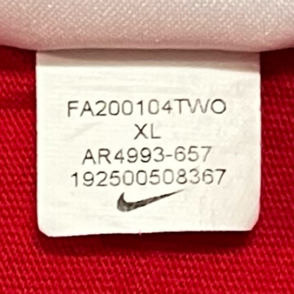 Nike Big Swoosh Athletic Cut Men’s Red Graphic T-Shirt XL White Black Logo - Picture 7 of 9